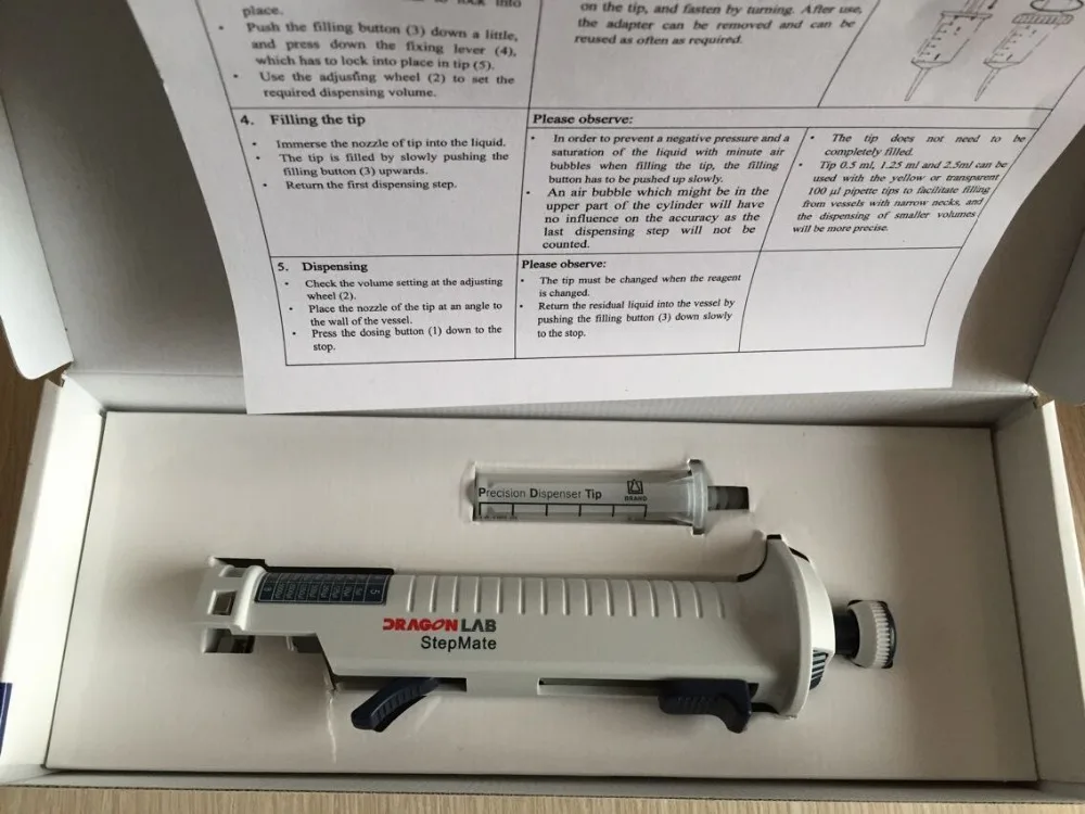 

StepMate Stepper Adjustable calibrated Pipette Repeator Pipettor Dropper continuous dispenser 10-5000uL