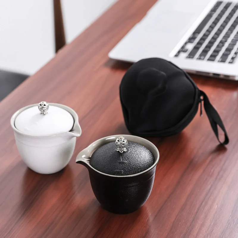 

Express Cup a pot of three cups of portable travel tea set gift ceramic teacup