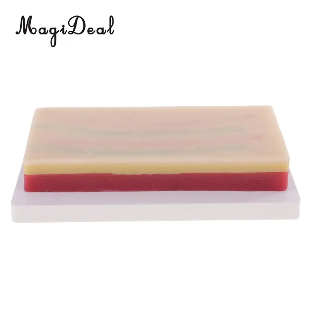 MagiDeal Suturing Practice kit Medical 3 Layers Suture Pad Human Skin Training Model for School Teaching Tool