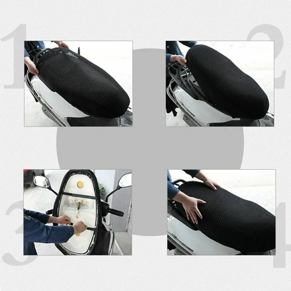 Сетчатый чехол для сиденья мотоцикла защитный сетевой протектор подушка черный аксессуары для электрического велосипеда