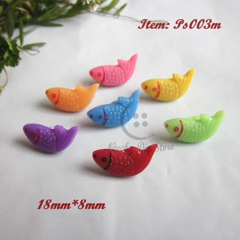 

120 pcs/lot Shank mixed colorful fish animal button child craft button scrapbooking products fish buttons wholesale