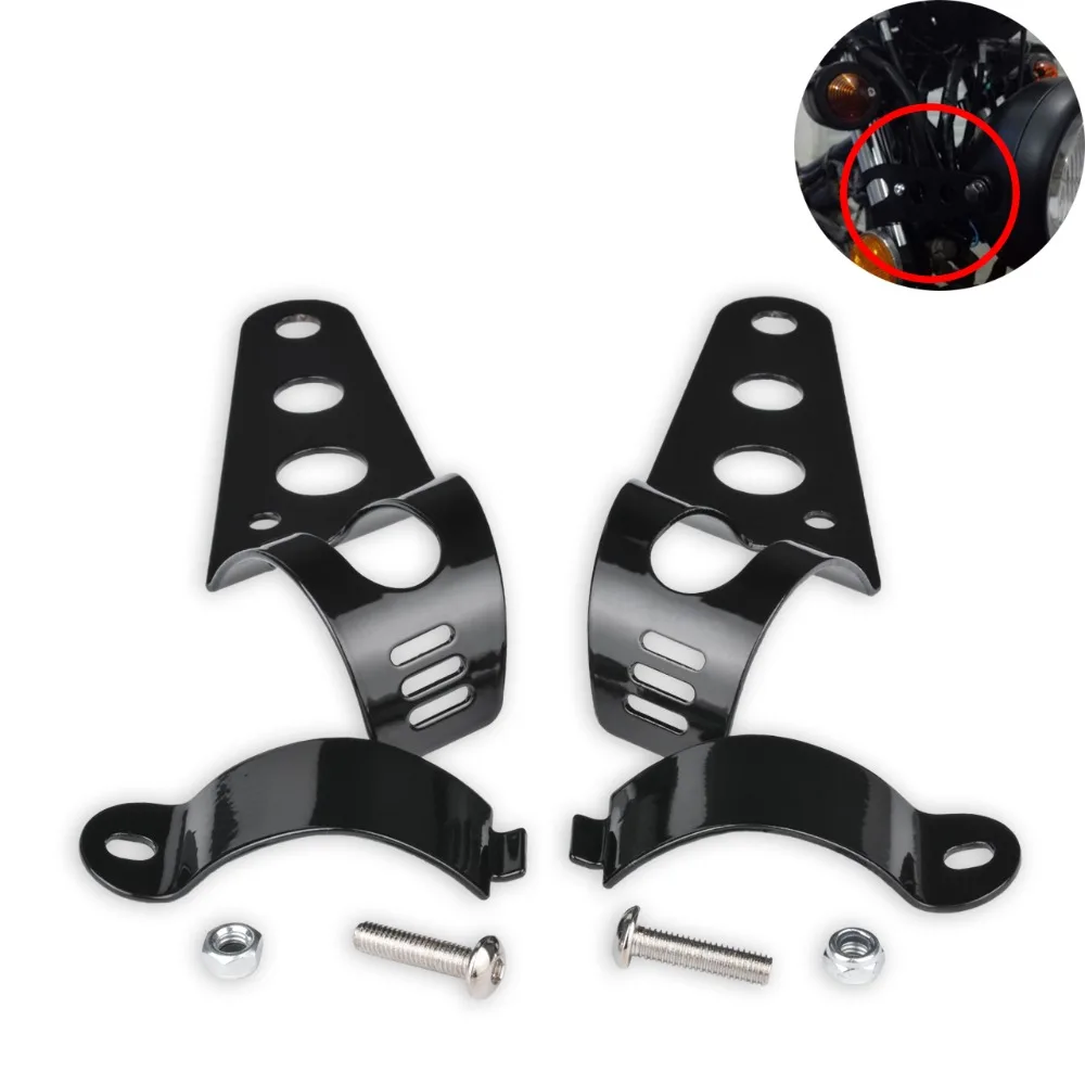 38 51mm Motorcycle Headlight font b Lamp b font Mount Fork Bracket Silver Universal for Chopper