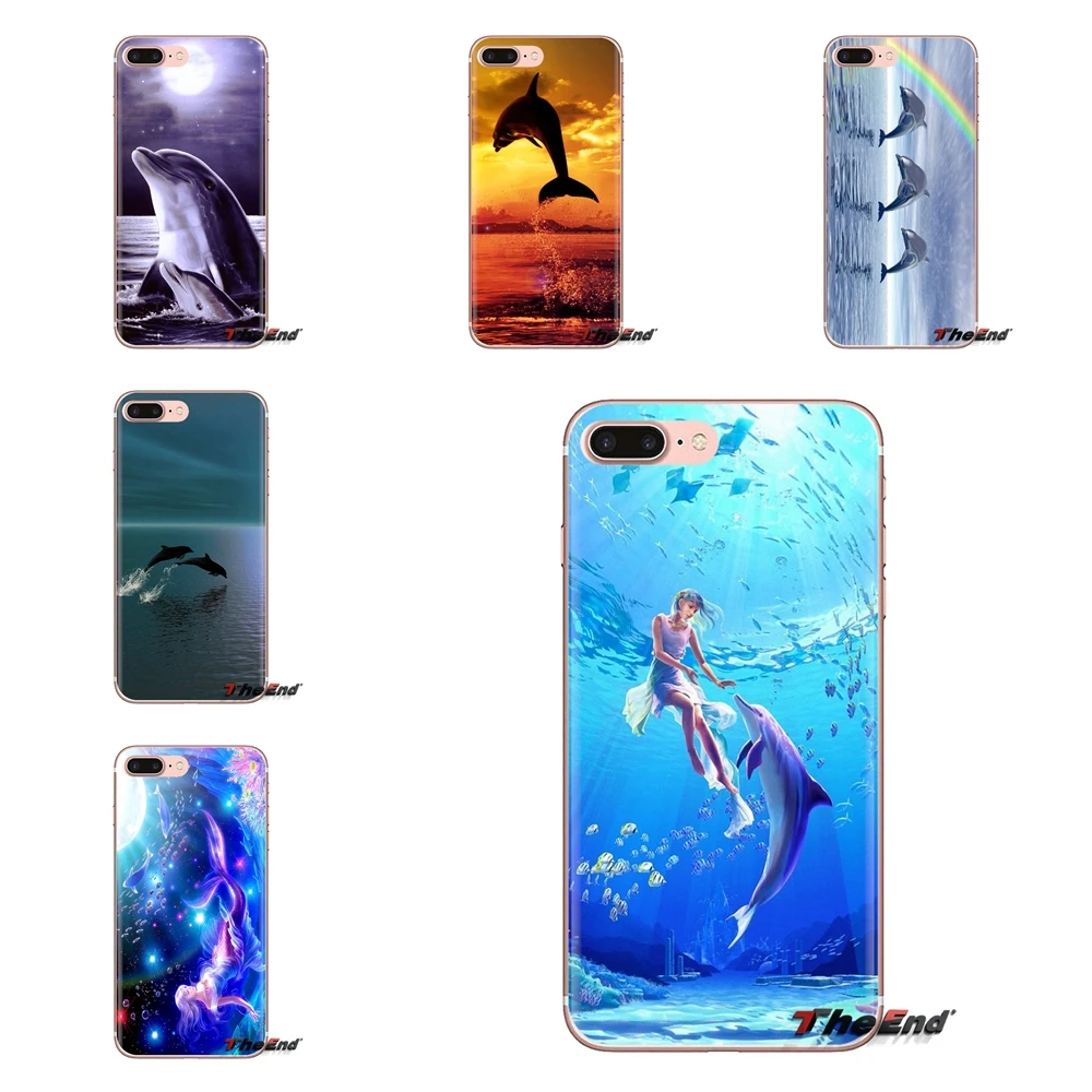 TPU Skin Case For LG G3 G4 Mini G5 G6 G7 Q6 Q7 Q8 Q9 V10 V20 V30 X Power 2 3 K10 K4 K8 2017 Dance And Jumping dolphins Water Art |