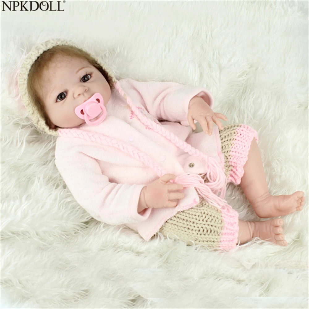 

NPKDOLL 55cm Girl Doll Reborn Soft Silicone Reborn Babies With Pacifier Luxury Accessories Bathabled Playmate Gift for Girls
