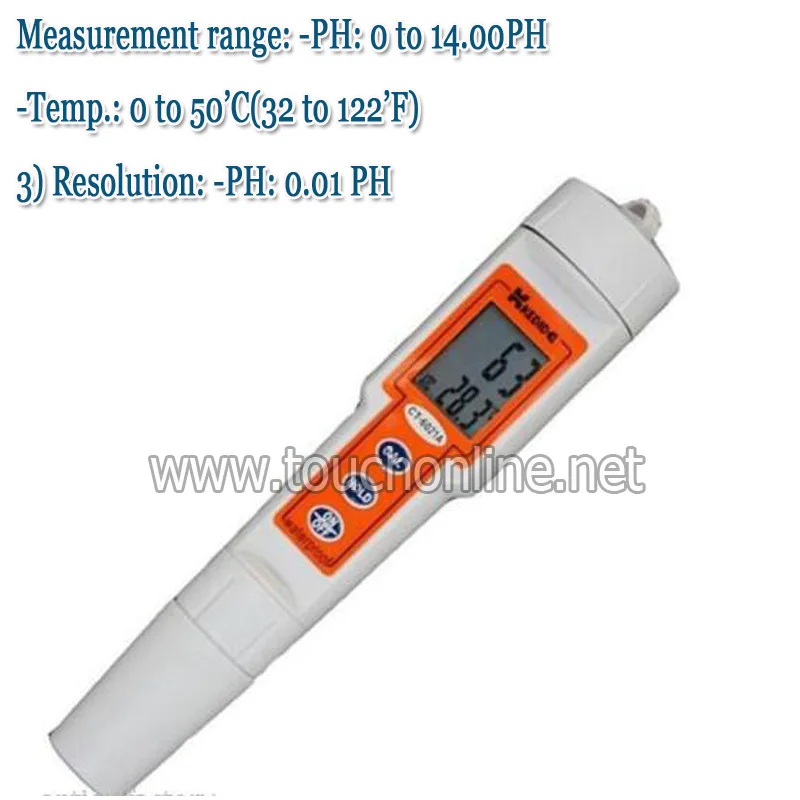 

Waterproof PH meter Pen type digital PH meter Waterproof test Portable CT-6021