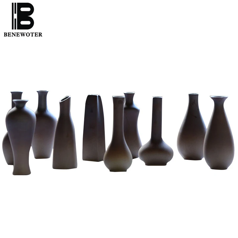 

Japanese-style Creative Ceramic Coarse Pottery Flower Vases Office Desk Decoration Mini Vase for Home Luck Crafts Sent Friends