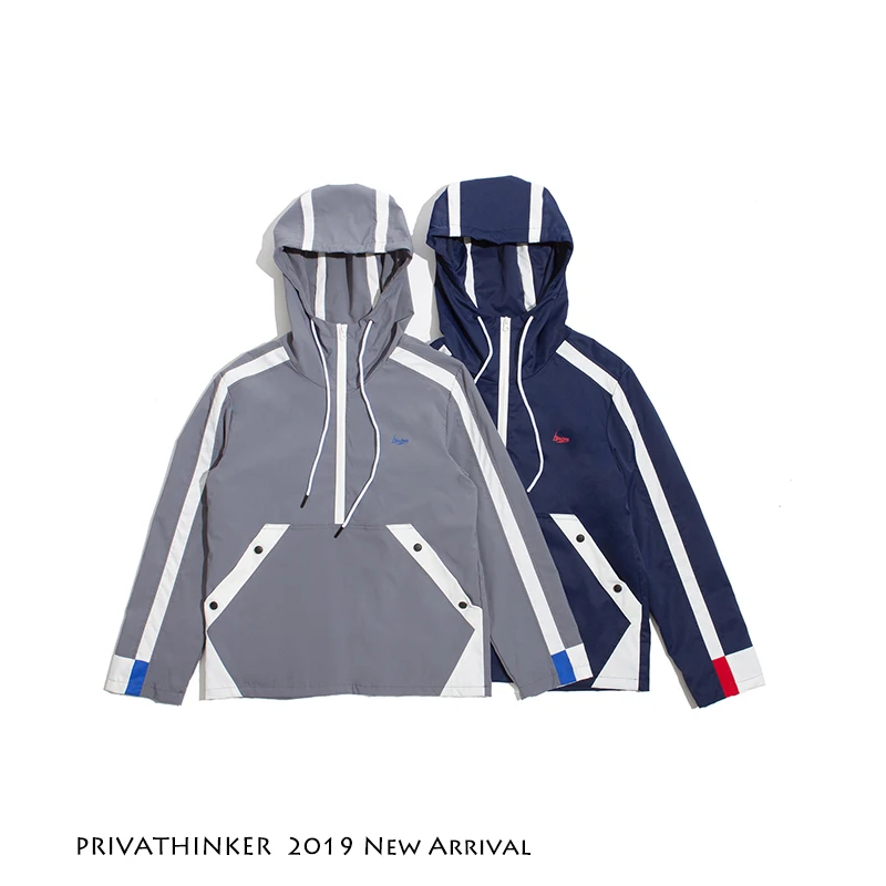 

Privathinker Men Patchwork Japanese Streetwear Hoodies 2019 Mens Hip Hop Sweathirts Male Harajuku Fashions zipper Hoodies 2XL