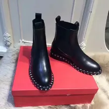 popular rivet chelsea boot women ankle booties autumn winter boots genuine leather women's low heel shoes female footwear popular rivet chelsea boot women ankle booties autumn winter boots genuine leather women's low heel shoes female footwear