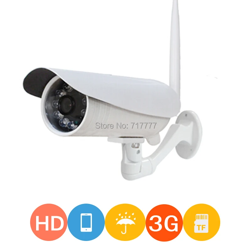 Full 720P HD outdoor waterproof motion detect infrared security 3G Sim card wireless ip camera with micro SD slot | Безопасность и