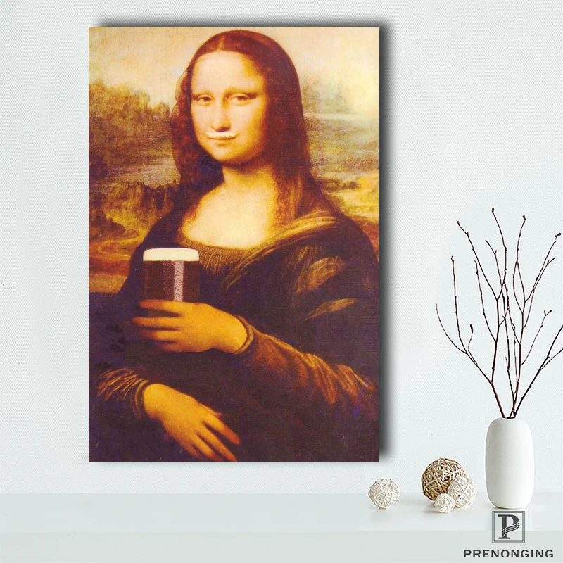 Холст постер из шелковой ткани стиль Мона плакат лисы леonardo Da Vinci живопись#190114s02