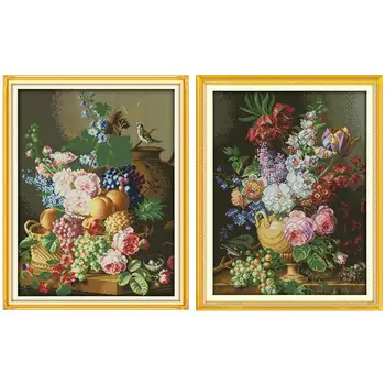 

oneroom Beautiful vase Patterns Counted Cross Stitch 11CT 14CT Cross Stitch Set flower Cross-stitch Kit Embroidery Needlework
