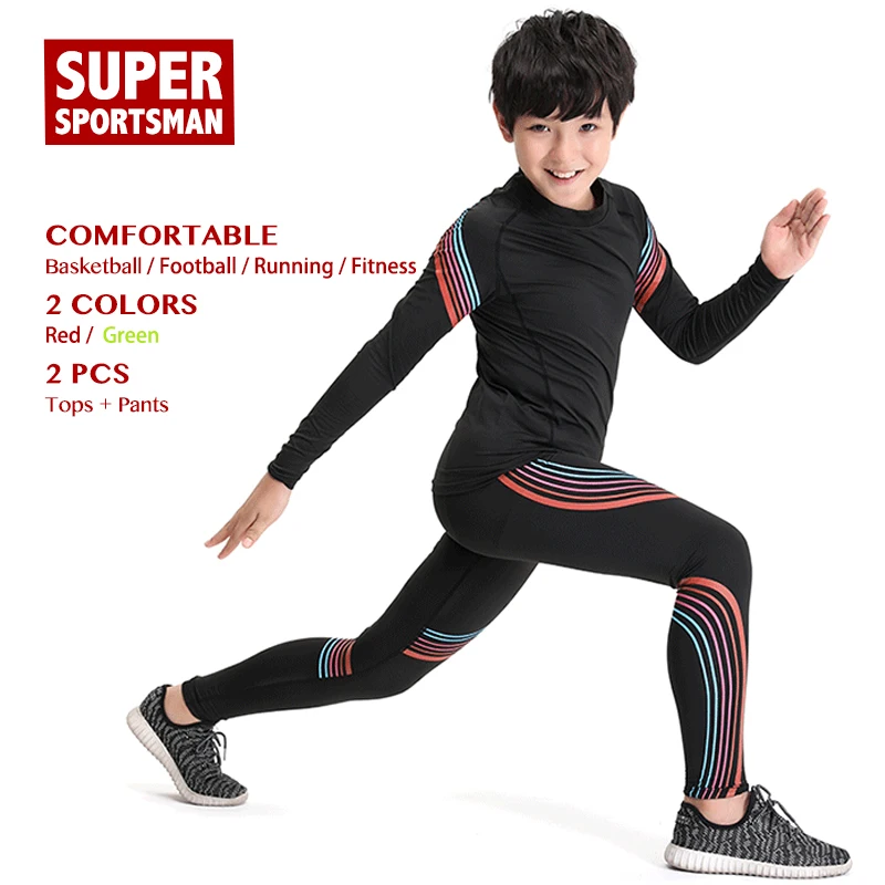 

Kids Running Gym Sportswear Men Training Jogging Suits Baby Boys Sports Wear Children Fitness Clothing Workout Clothes Sets 2pcs