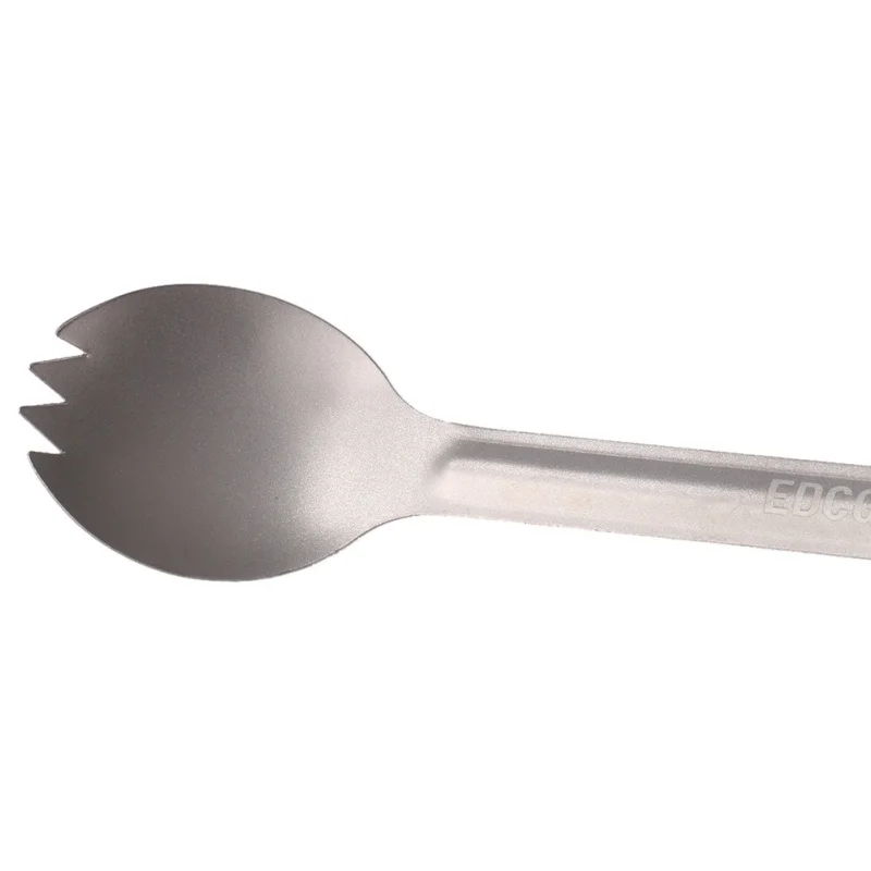 Exterior Camping titanio Spork ultraligero titanio cuchara mango largo cuchara exterior Camping Picnic vajilla