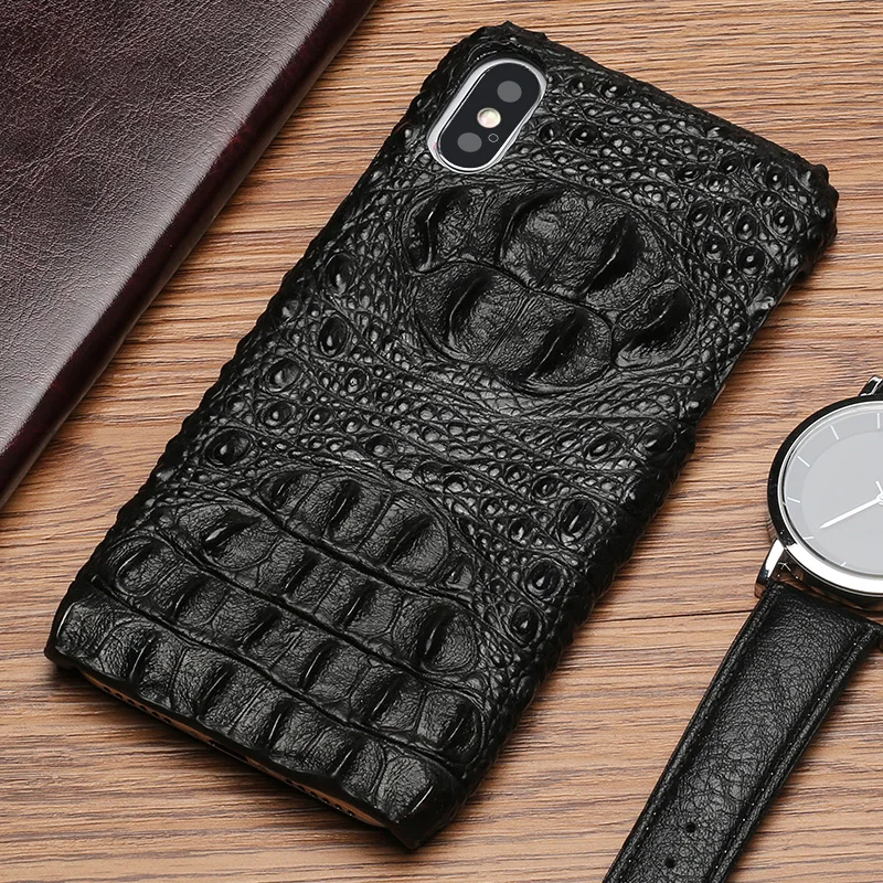 Роскошный чехол для телефона с крокодиловой текстурой для iPhone 6, 6s, 7, 8 Plus, 11 Pro, X, Xs, Max, чехол из настоящей воловьей кожи, задняя крышка для 6 p, 7 p, 8 p, чехол