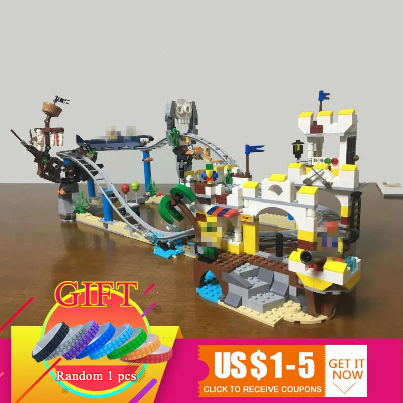 

24051 1033Pcs Pirate Roller Coaster Building Blocks Bricks Compatible wiht 31084 Funny DIY Toys For Children Birthday Lepin