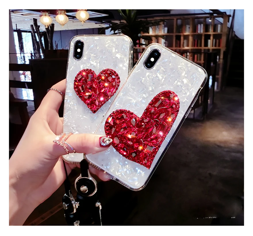 

Love Heart Phone Case For iPhone XS XR XS Max X 8 7 6 6S Plus Fashion Soft TPU Phone Back Cover Cases Coque
