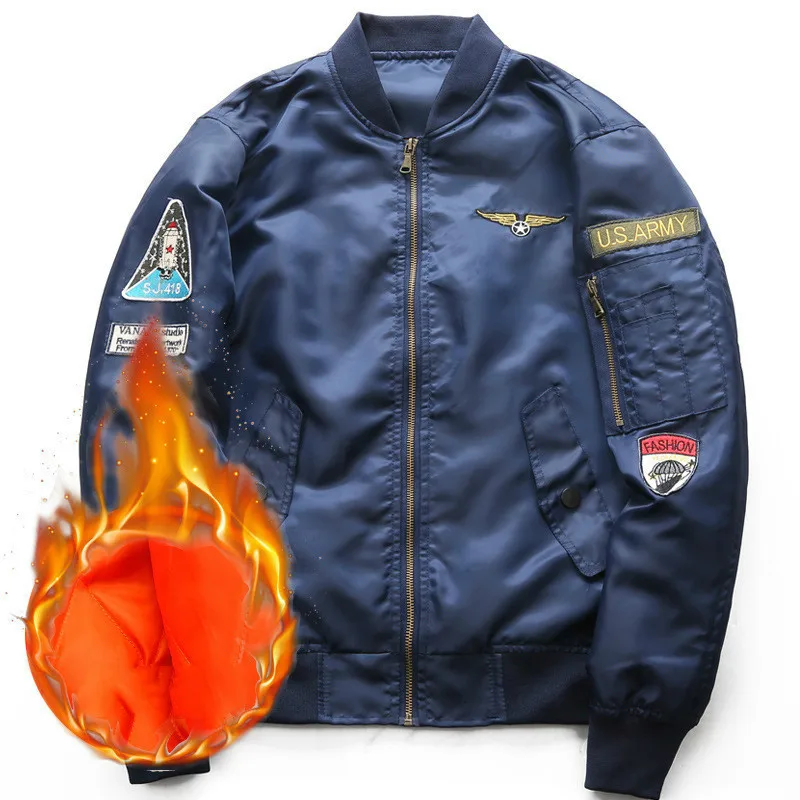 2 боковых одежда ВВС Для мужчин куртка в стиле милитари вышивка Орел груди логотип патч Для мужчин Курточка бомбер Для мужчин Повседневное