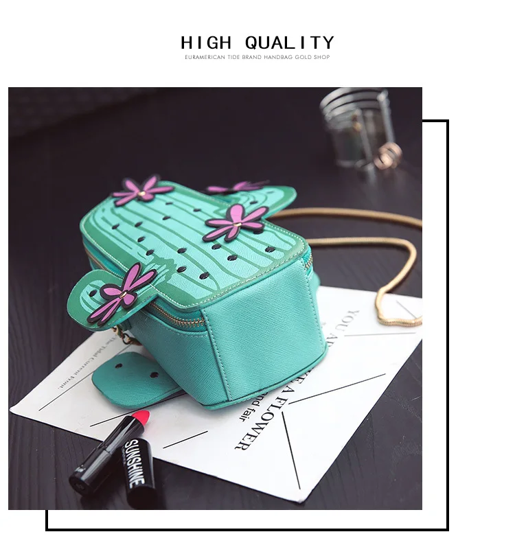 Дамские сумочки в форме кактуса модный роскошный брендовый мессенджер на ремне