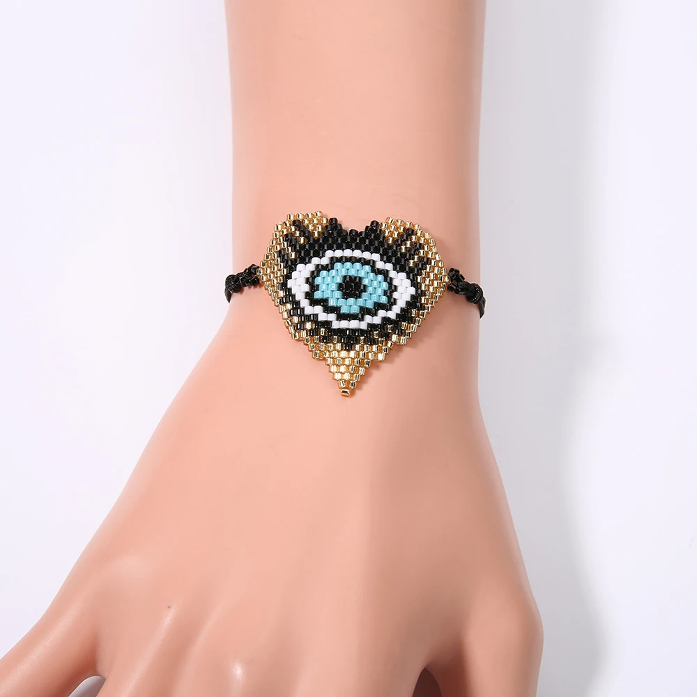 Rttooas Miyuki бусины браслет Evil Eye для женщин сердце Форма браслет возлюбленной ручной работы дружбы ювелирные изделия дропшиппинг