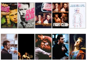 

10 pcs/lot Fight Club Movie Poster Souvenir Card Scrapbook Sticker DIY Decoration Bank Credit Bus ID Card Stickers 1152