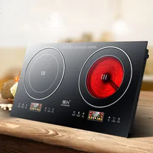 Двойная плита, коммерческий специальный дизайн, электрическая индукционная комбинированная плита, 2 плиты, керамическая плита, все кастрюли, используемая Мультиварка