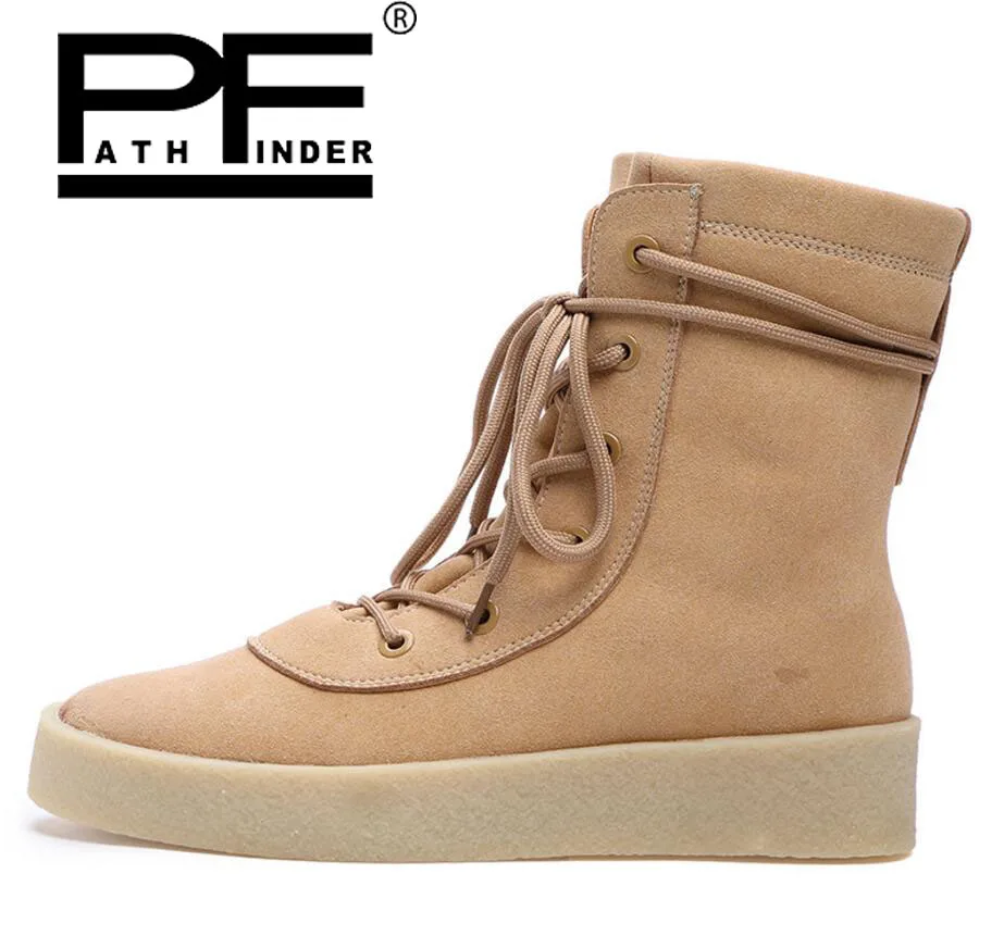 Pathfind/ мужские замшевые ботинки на меху, зимние мужские повседневные теплые ботинки высокого качества, Уличная обувь в армейском стиле размера плюс 38-46