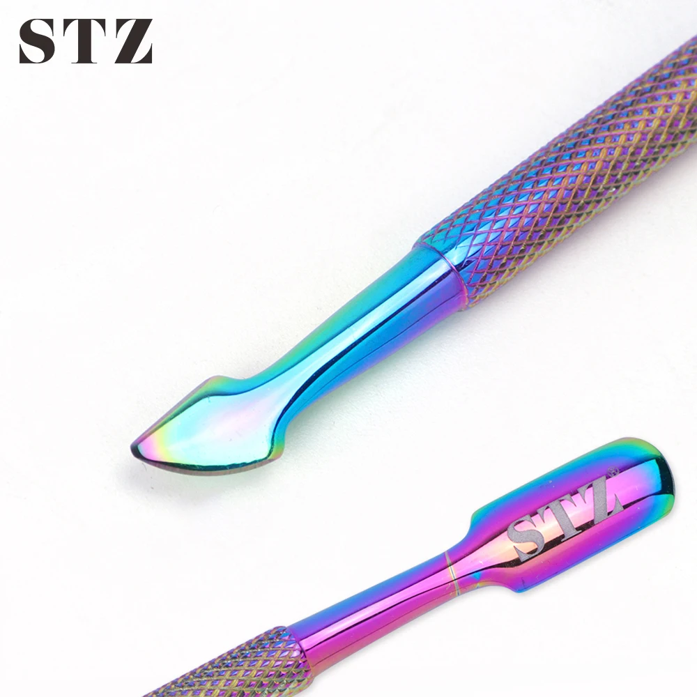 Best Price of  STZ 1pc Stainless Steel Nail Cuticle Pusher Gel Polish Remover Cutter Spoon Nail Art Tools Stick Do