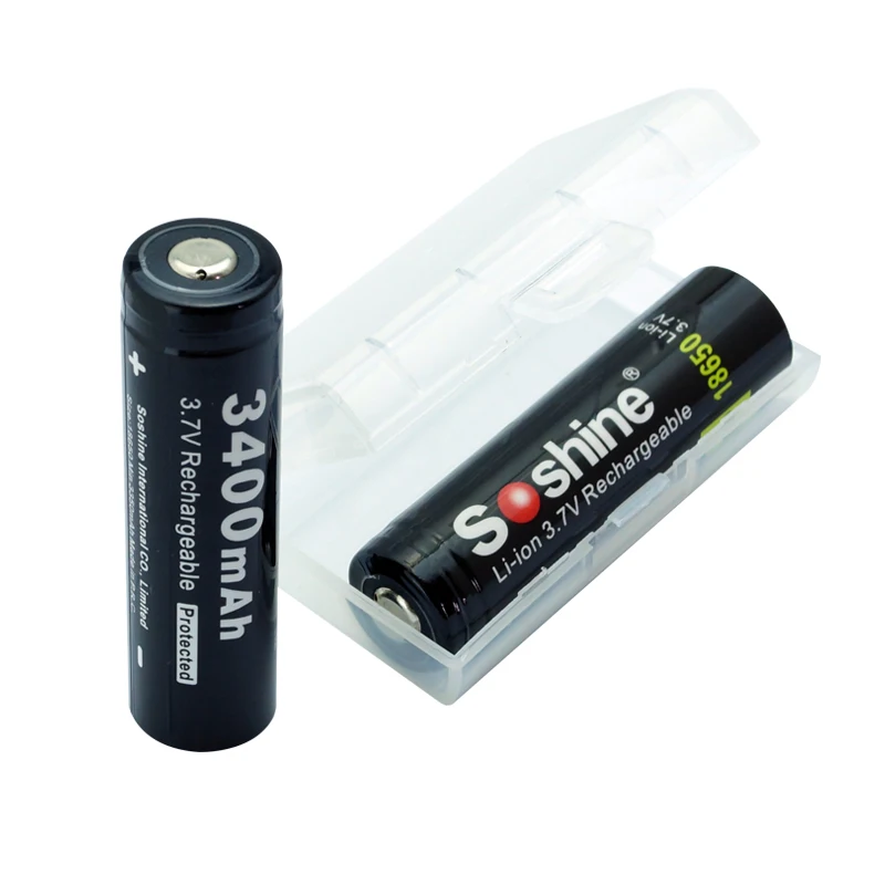 4PCS Soshine 3.7V 3400mAh 18650 Rechargeable Protected High Discharge Li-ion Battery 