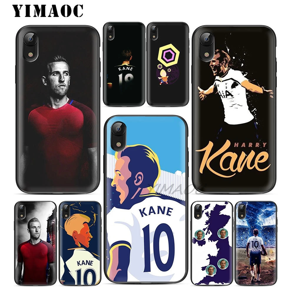

YIMAOC Harry Kane Football Soft TPU Black Silicone Case for iPhone X or 10 8 7 6 6S Plus 5 5S SE Xr Xs Max