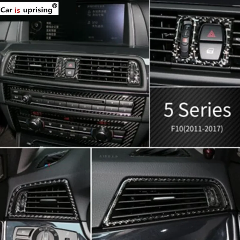 

For BMW F10 Interior Carbon Fiber Trim Refit Decorative Air Outlet Conditioning Cover car Sticker 5 series 2011-2017 Accessorie