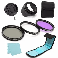 7Pcs 52mm UV CPL Circular Polarizing FLD Lens Filter Kit Hood For Canon For Nikon Digital Camera DSLR SLR