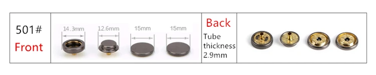 15 мм Металлические Кнопки 12,5 мм защелки кнопки с DIY фиксацией пресс-шпильки одежда швейный инструмент 10 компл./лот