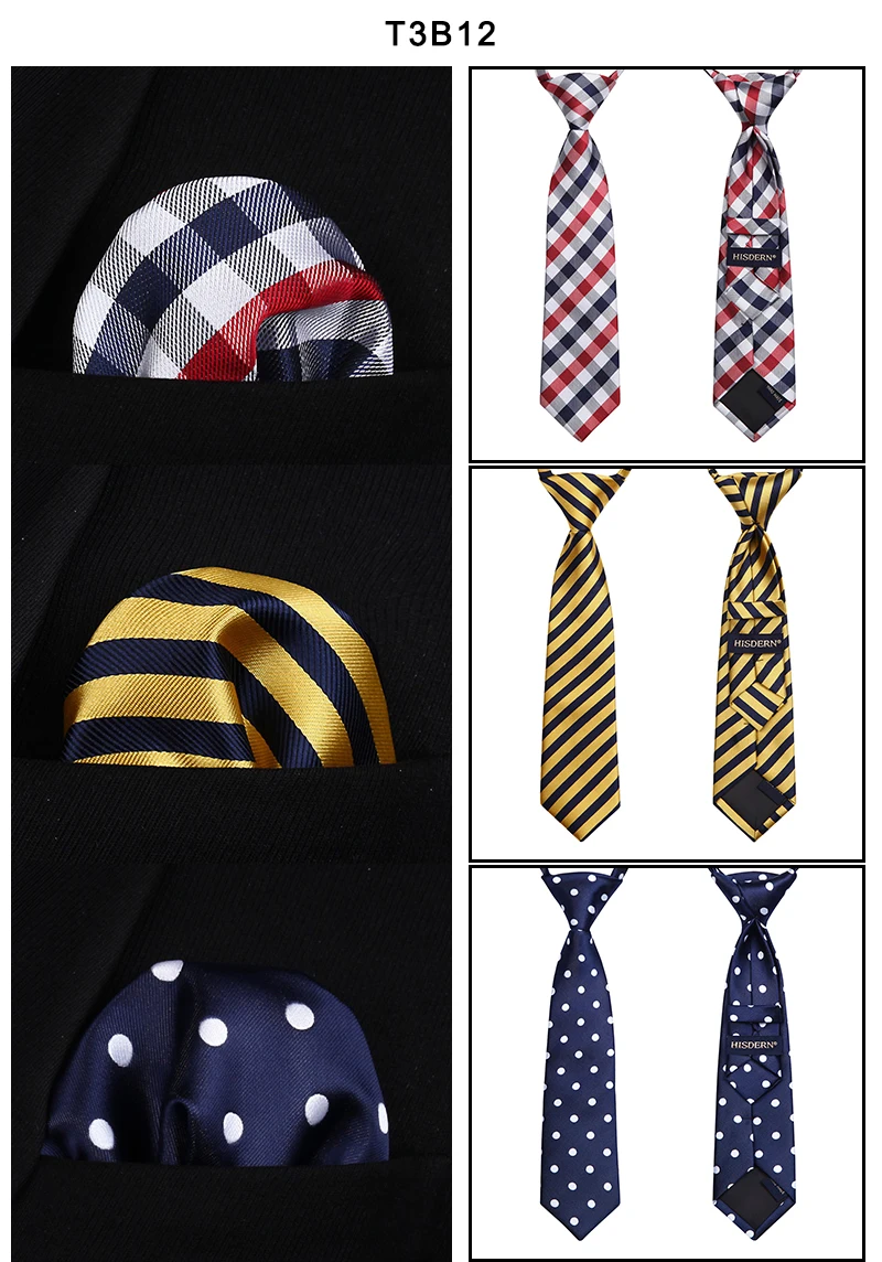 33 см Детский Предварительно связанный галстук для мальчиков тканый носовой платок Детская бабочка школа родитель-Детский галстук