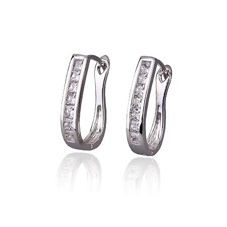 

Christmas Big Hoop Earrings For Women Bijoux Platinum Earring CZ Crystal Zircons Brincos Fashion Jewelry Free Shipping EW-18