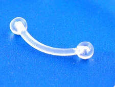 2Pcs/lot Clear Acrylic Ball Punk Bar Lip Ring Silicone Eyebrow Piercing industrial Piercings Labret Piercing Tragus Piercing 