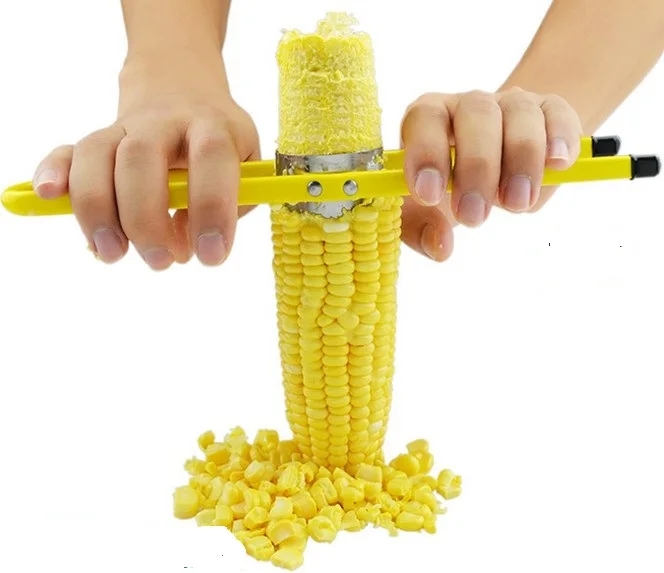 

1PC Kitchen Gadgets Cooking Tools Stainless Steel Corn Cob Remover Separator Peeler Stripped Corn Sheller Household LB 079