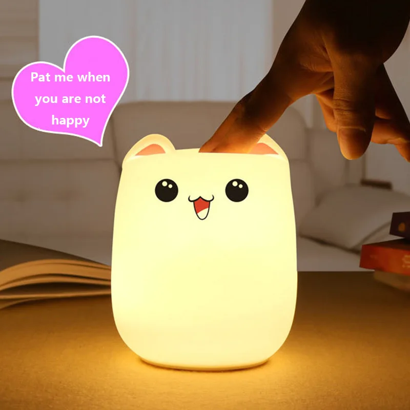 

Creative Multicolor Silicone Soft Nursery Sensitive Tap Control Bedside Lamp Cute Bear LED Children Kids Baby Night Light Lamp