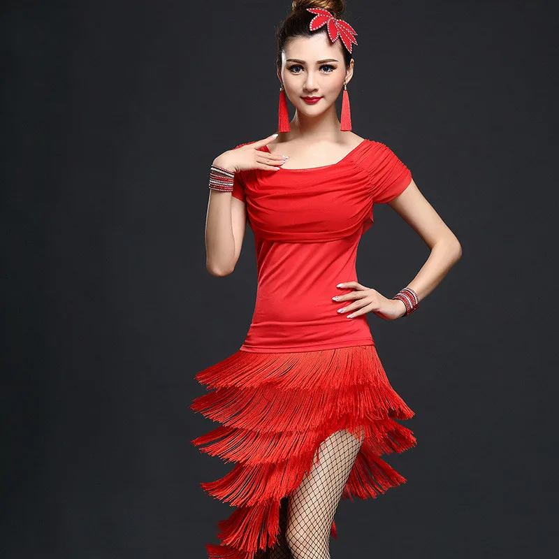 

Adult Latin Dance Costume Show Tassel Skirt New Set Dance Suit Performance Service Female Latin Dance Tango Dance