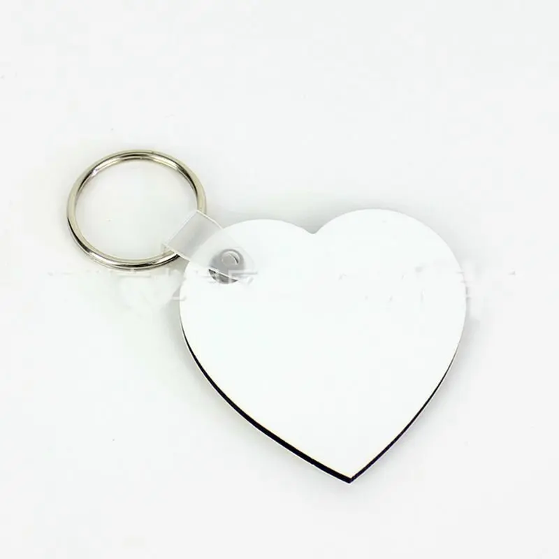10pcs/set Heart Blank Keychain DIY MDF Board Sublimation Printing Key Chains Wood Painting Key Ring Craft Keyring Gift LYY9036