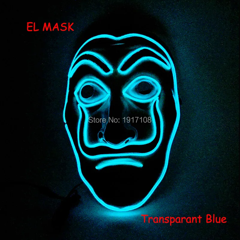 Новинка, высококачественные Вечерние Маски, маска для Хэллоуина, Маскарадная маска, светодиодный EL Wire, светящаяся DC-3V