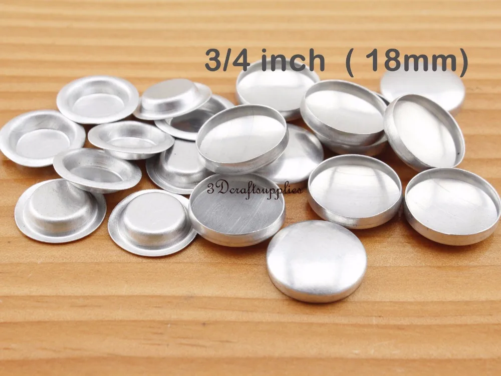200 sets 3/4 inch (18mm ) Size 30 flat back glue on self cover buttons