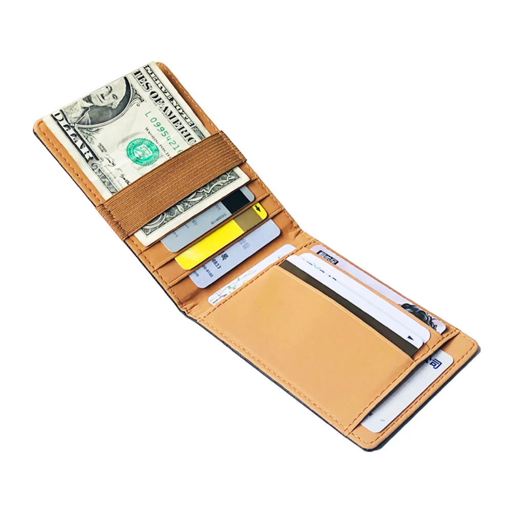 Slim Leather Women Money Clip Wallet Mini Men's Purse Bank Credit Card Case Man Small Cash Holder