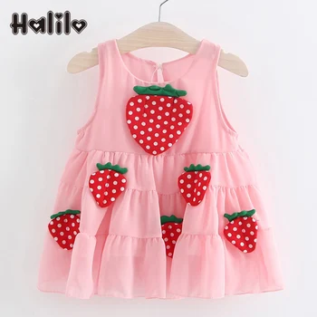 

Halilo Baby Girl Clothes Summer Infant Girls Dresses Princess Casual Kids Vintage Clothes Cute Birthday Party Baby Girl Dress
