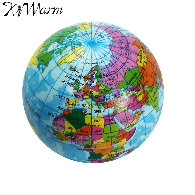 

KiWarm Mini Foam World Globe Teach Education Earth Atlas Geography Toy Map Elastic Ball Model Figurines Ornaments Crafts 7.5cm