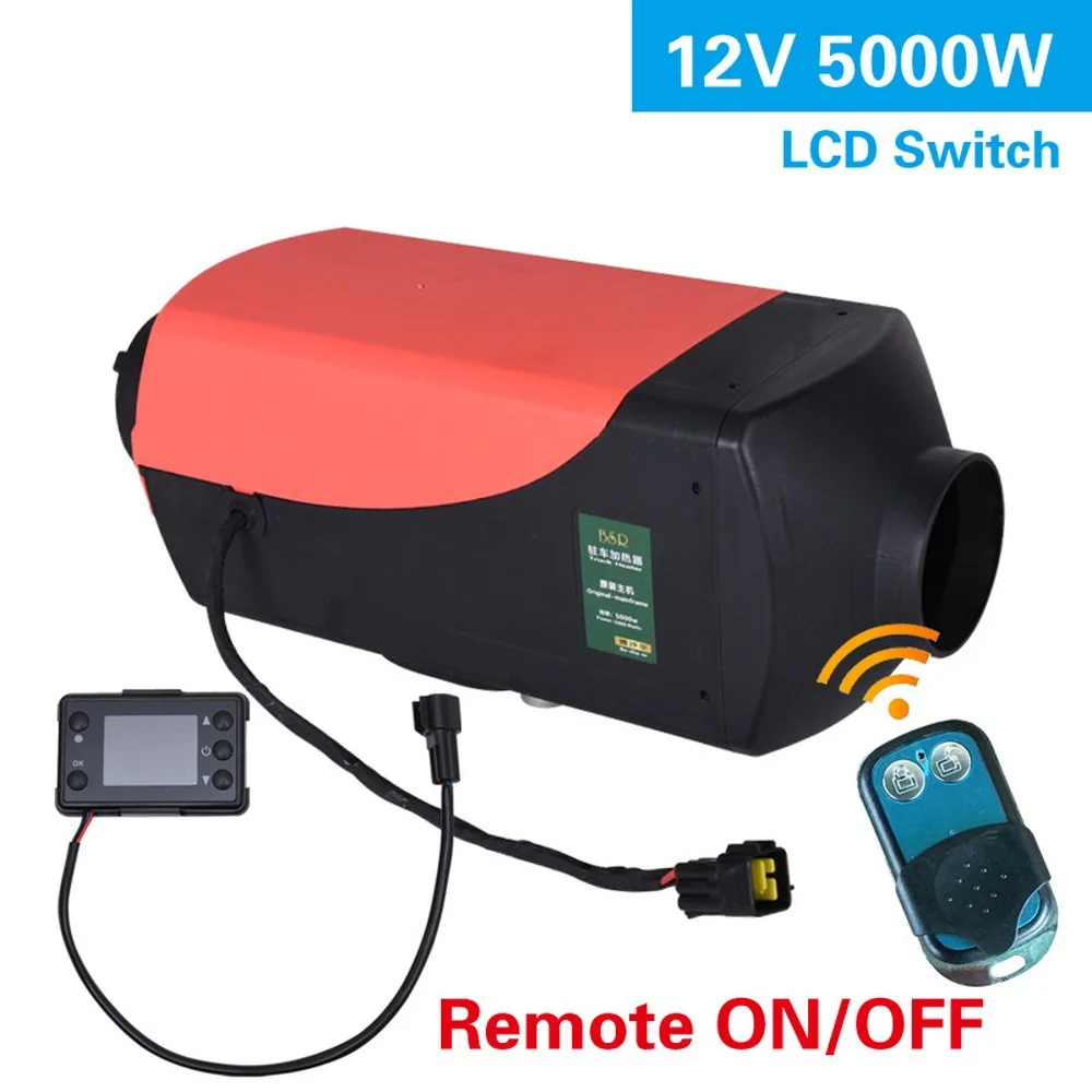 

12V 5KW Car Heater Parking Fuel Air Heater With Remote Control LCD Monitor For Car Motorhome Trailer Truck Boat Parking Heating