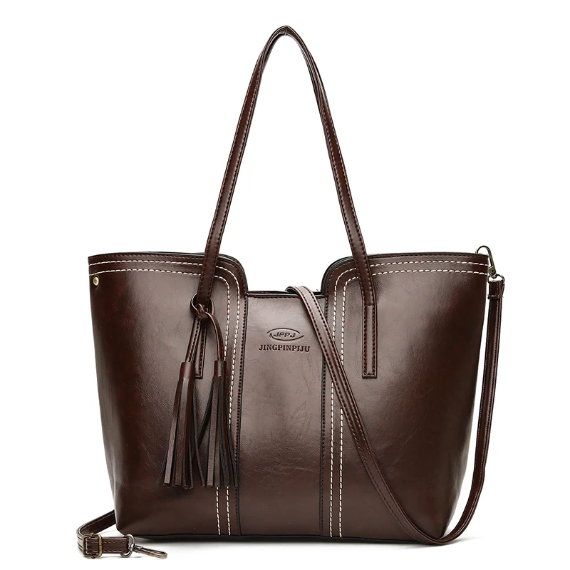 

2018 large Capacity Women Bags Shoulder Tote Bags bolsos New Women Messenger Bags With Tassel Famous Designers Leather Handbags
