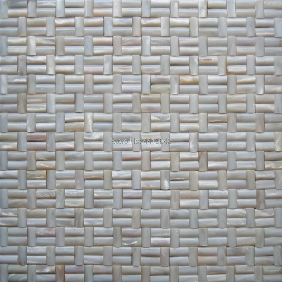 Бесшовные белого пресноводного mother of pearl мозаика для украшения дома плитки 1 квадратный метр/lot выпуклым узором AL058