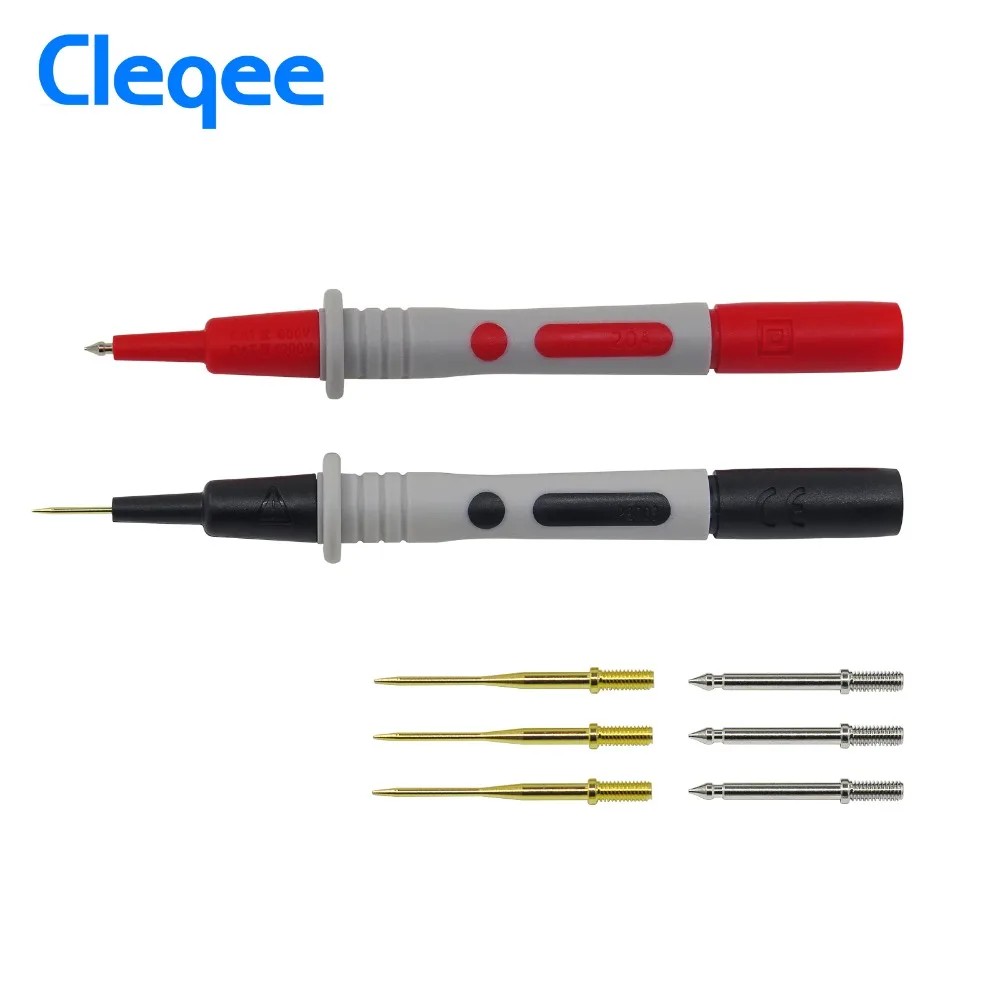 Cleqee P8003 p8001 1set 2pcs Multimeter Probe Replaceable gilded Needle Multi-purpose Test pen