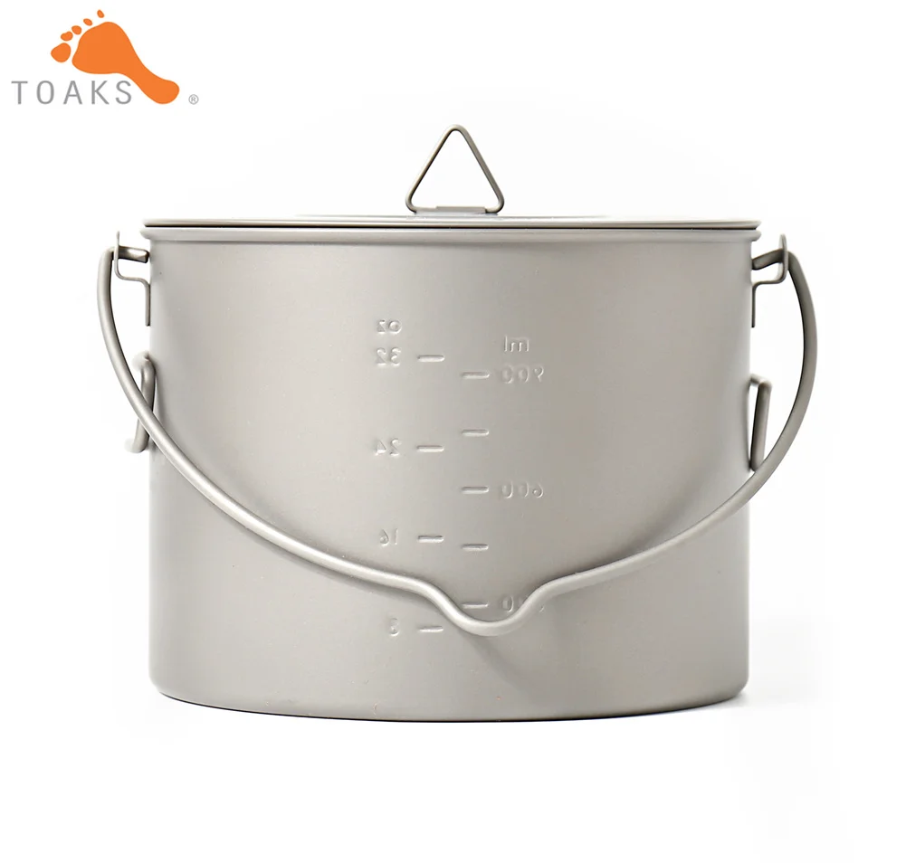 TOAKS POT-1300-BH titanio Camping al aire libre colgando con estribo fácil llevar 1300 ml 141G