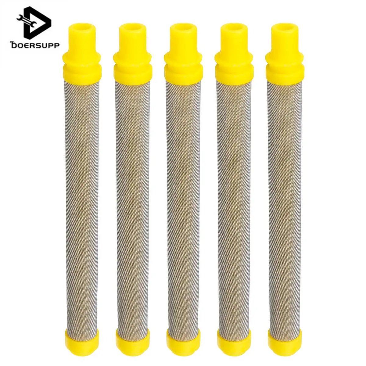 

DOERSUPP 5Pcs Yellow 100 Mesh Airless Spray Filter Style Spraytech 5 PK Filter Cartridge Filter Net